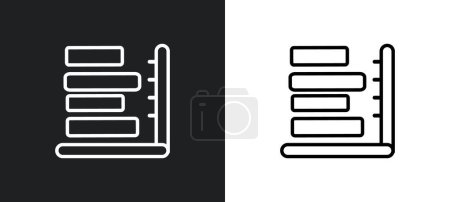 Illustration for Dual bars interface outline icon in white and black colors. dual bars interface flat vector icon from user interface collection for web, mobile apps and ui. - Royalty Free Image