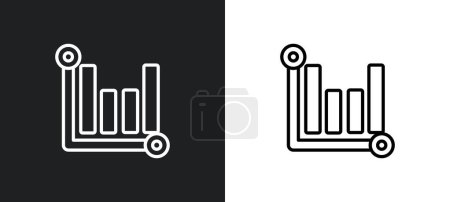 Dual Balken umreißen das Symbol in weißen und schwarzen Farben. Datenanalyse Dual-Balken flache Vektor-Symbol aus der Benutzeroberfläche Sammlung für Web, mobile Apps und ui.
