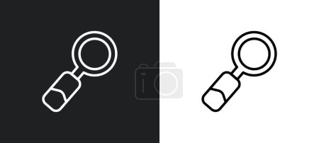 Téléchargez les illustrations : Icône de contour de l'outil loupe en blanc et noir. loupe outil plat vecteur icône de la collection de l'interface utilisateur pour le web, applications mobiles et ui. - en licence libre de droit