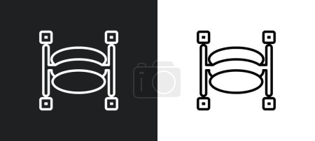 Illustration for Data analytics cylinder outline icon in white and black colors. data analytics cylinder flat vector icon from user interface collection for web, mobile apps and ui. - Royalty Free Image