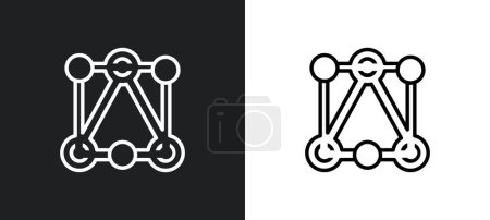 Illustration for Data interconnected outline icon in white and black colors. data interconnected flat vector icon from user interface collection for web, mobile apps and ui. - Royalty Free Image