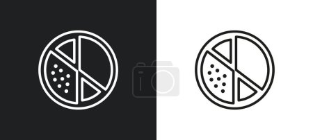 pie with four areas outline icon in white and black colors. pie with four areas flat vector icon from user interface collection for web, mobile apps and ui.