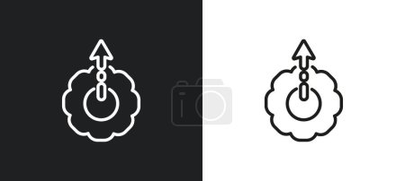 upload up outline icon in white and black colors. upload up flat vector icon from user interface collection for web, mobile apps and ui.