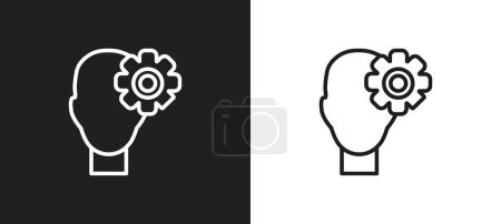 Ilustración de Lluvia de ideas icono del contorno en colores blanco y negro. lluvia de ideas icono de vector plano de la colección de interfaz de usuario para la web, aplicaciones móviles y ui. - Imagen libre de derechos