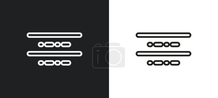 Umrisssymbol in weißen und schwarzen Farben rechtfertigen. Flat Vector Icon aus der Benutzeroberflächen-Sammlung für Web, mobile Apps und UI.