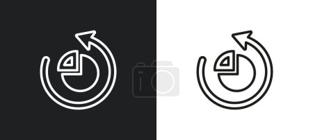 Illustration for Reload pie chart outline icon in white and black colors. reload pie chart flat vector icon from user interface collection for web, mobile apps and ui. - Royalty Free Image