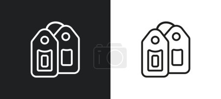 Ilustración de Etiquetas esbozan icono en colores blanco y negro. etiquetas icono de vector plano de la colección de interfaz de usuario para la web, aplicaciones móviles y ui. - Imagen libre de derechos