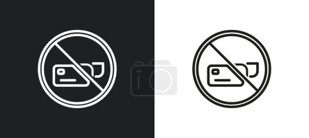 Illustration for Cloud with connection outline icon in white and black colors. cloud with connection flat vector icon from user interface collection for web, mobile apps and ui. - Royalty Free Image