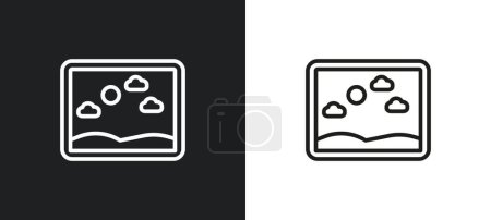 Ilustración de Cuatro ampliar el icono del contorno de flechas en colores blanco y negro. cuatro ampliar flechas icono de vector plano de la colección de interfaz de usuario para la web, aplicaciones móviles y ui. - Imagen libre de derechos