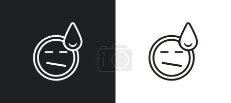 Illustration for Round left button outline icon in white and black colors. round left button flat vector icon from user interface collection for web, mobile apps and ui. - Royalty Free Image