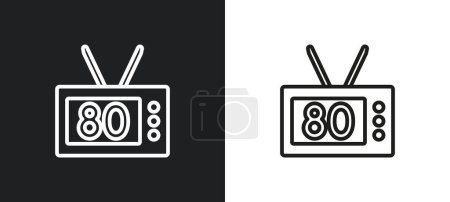 Illustration for Refresh left arrow outline icon in white and black colors. refresh left arrow flat vector icon from user interface collection for web, mobile apps and ui. - Royalty Free Image