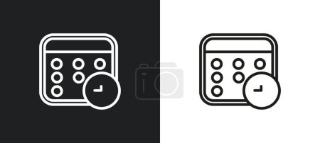 Illustration for Circular arrow outline icon in white and black colors. circular arrow flat vector icon from user interface collection for web, mobile apps and ui. - Royalty Free Image