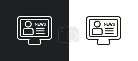 Illustration for Crossroads outline icon in white and black colors. crossroads flat vector icon from user interface collection for web, mobile apps and ui. - Royalty Free Image
