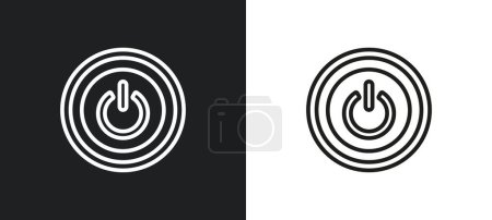 Illustration for Right outline icon in white and black colors. right flat vector icon from user interface collection for web, mobile apps and ui. - Royalty Free Image