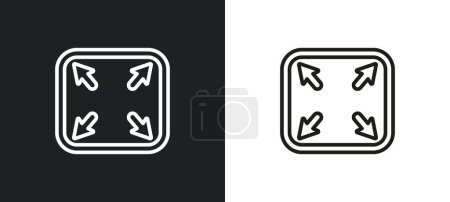 Téléchargez les illustrations : Télécharger l'icône de contour des flèches en blanc et en noir. télécharger flèche icône vectorielle plat de la collection d'interface utilisateur pour le web, applications mobiles et ui. - en licence libre de droit