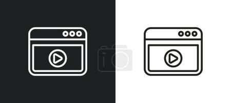 Illustration for Refresh page arrow button outline icon in white and black colors. refresh page arrow button flat vector icon from user interface collection for web, mobile apps and ui. - Royalty Free Image