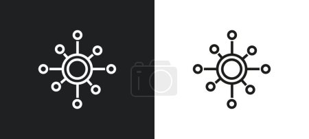 Illustration for Crossroad outline icon in white and black colors. crossroad flat vector icon from user interface collection for web, mobile apps and ui. - Royalty Free Image