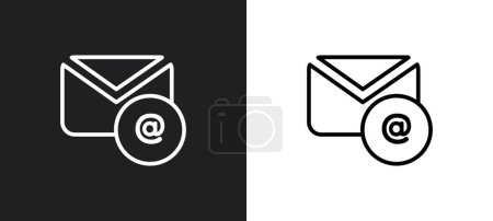 Illustration for Email evelope outline icon in white and black colors. email evelope flat vector icon from user interface collection for web, mobile apps and ui. - Royalty Free Image