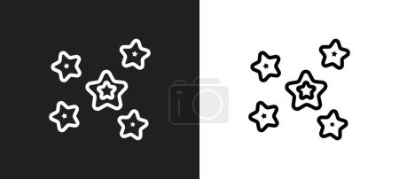 Téléchargez les illustrations : Icône de contour d'étoile arrondie en blanc et noir. point arrondi étoile vecteur plat icône de la collection d'interface utilisateur pour le web, applications mobiles et ui. - en licence libre de droit