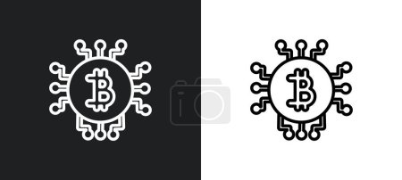Illustration for Digital currency outline icon in white and black colors. digital currency flat vector icon from user interface collection for web, mobile apps and ui. - Royalty Free Image