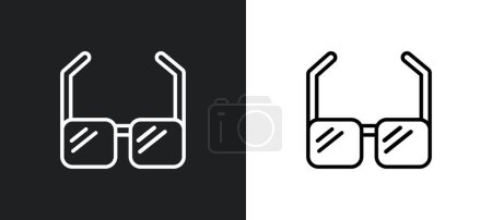 Illustration for Square glasses outline icon in white and black colors. square glasses flat vector icon from user interface collection for web, mobile apps and ui. - Royalty Free Image