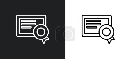 Ilustración de Icono de esquema de certificado digital en colores blanco y negro. certificado digital icono de vector plano de la colección de interfaz de usuario para la web, aplicaciones móviles y ui. - Imagen libre de derechos