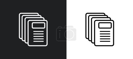 written paper outline icon in white and black colors. written paper flat vector icon from user interface collection for web, mobile apps and ui.