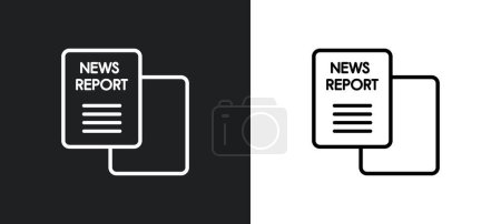 Illustration for News report outline icon in white and black colors. news report flat vector icon from user interface collection for web, mobile apps and ui. - Royalty Free Image