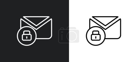 Ilustración de Desbloquear el icono del contorno del sobre en colores blanco y negro. desbloquear sobre icono de vector plano de la colección de interfaz de usuario para la web, aplicaciones móviles y ui. - Imagen libre de derechos