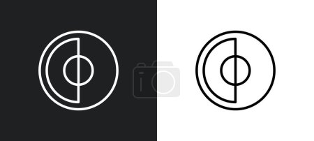 Illustration for Hue circle outline icon in white and black colors. hue circle flat vector icon from user interface collection for web, mobile apps and ui. - Royalty Free Image