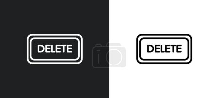 Téléchargez les illustrations : Supprimer icône contour de bouton rond dans les couleurs blanches et noires. supprimer bouton rond icône vectorielle plate de la collection de l'interface utilisateur pour le web, applications mobiles et ui. - en licence libre de droit