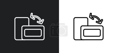 Téléchargez les illustrations : Icône de contour de bouton d'orientation de commutateur en couleurs blanches et noires. bouton d'orientation bouton plat vecteur icône de la collection d'interface utilisateur pour le web, applications mobiles et ui. - en licence libre de droit