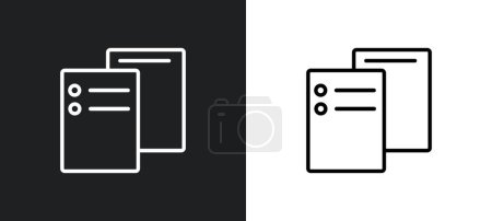 Illustration for New tab button outline icon in white and black colors. new tab button flat vector icon from user interface collection for web, mobile apps and ui. - Royalty Free Image