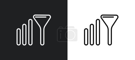 Illustration for Connection outline icon in white and black colors. connection flat vector icon from user interface collection for web, mobile apps and ui. - Royalty Free Image