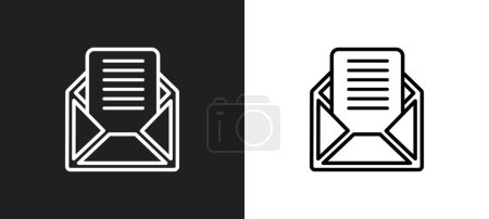 Ilustración de Carta abierta leer el icono del contorno de correo electrónico en colores blanco y negro. carta abierta leer el icono de vector plano de correo electrónico de la colección de interfaz de usuario para la web, aplicaciones móviles y ui. - Imagen libre de derechos