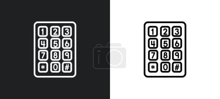 Umrisssymbole der Telefontastatur in den Farben weiß und schwarz. Telefon-Tastatur flache Vektor-Symbol aus Benutzeroberfläche Sammlung für Web, mobile Apps und ui.
