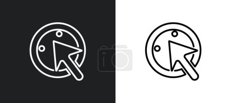 Illustration for Check box with cursor outline icon in white and black colors. check box with cursor flat vector icon from user interface collection for web, mobile apps and ui. - Royalty Free Image