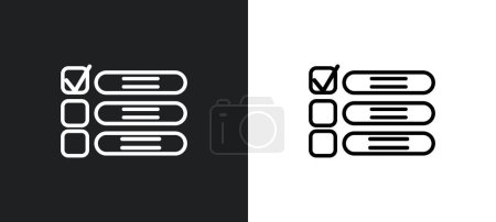 list layout with check boxes outline icon in white and black colors. list layout with check boxes flat vector icon from user interface collection for web, mobile apps and ui.