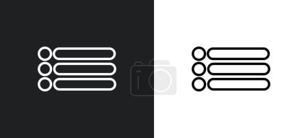Ilustración de Botón de lista icono de contorno en colores blanco y negro. botón de lista icono de vector plano de la colección de interfaz de usuario para la web, aplicaciones móviles y ui. - Imagen libre de derechos