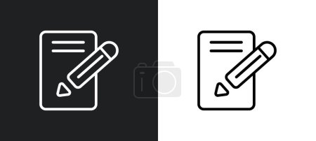 Ilustración de Editar icono de contorno de botón en colores blanco y negro. editar icono de botón de vector plano de la colección de interfaz de usuario para la web, aplicaciones móviles y ui. - Imagen libre de derechos