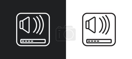 Illustration for Amplified speaker outline icon in white and black colors. amplified speaker flat vector icon from user interface collection for web, mobile apps and ui. - Royalty Free Image