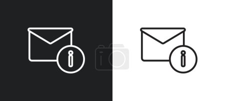 Ilustración de Icono de contorno de correo no leído en colores blanco y negro. icono de vector plano de correo no leído de la colección de interfaz de usuario para web, aplicaciones móviles y ui. - Imagen libre de derechos