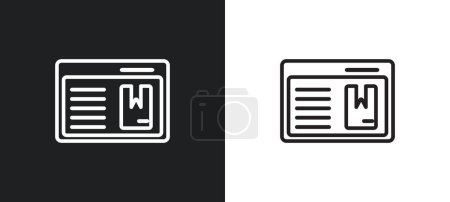 Téléchargez les illustrations : Ruban d'une icône de contour de livre en blanc et en noir. ruban d'un livre icône vectorielle plate de la collection de l'interface utilisateur pour le web, applications mobiles et ui. - en licence libre de droit