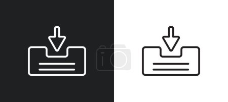 Illustration for File inbox outline icon in white and black colors. file inbox flat vector icon from user interface collection for web, mobile apps and ui. - Royalty Free Image