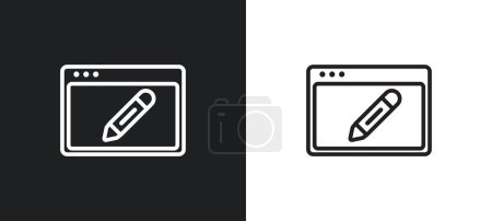 gross pencil outline icon in white and black colors. gross pencil flat vector icon from user interface collection for web, mobile apps and ui.