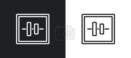 Illustration for Vertical align outline icon in white and black colors. vertical align flat vector icon from user interface collection for web, mobile apps and ui. - Royalty Free Image