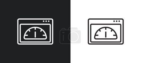 Téléchargez les illustrations : Icone de contour des indicateurs en blanc et noir. indicateurs icône vectorielle plate de la collection de l'interface utilisateur pour le web, applications mobiles et ui. - en licence libre de droit