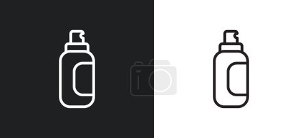Illustration for Spray paint outline icon in white and black colors. spray paint flat vector icon from user interface collection for web, mobile apps and ui. - Royalty Free Image