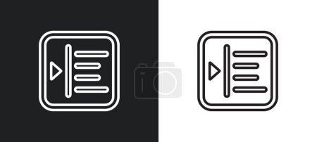 Illustration for Indent outline icon in white and black colors. indent flat vector icon from user interface collection for web, mobile apps and ui. - Royalty Free Image