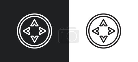 Illustration for Move arrows outline icon in white and black colors. move arrows flat vector icon from user interface collection for web, mobile apps and ui. - Royalty Free Image